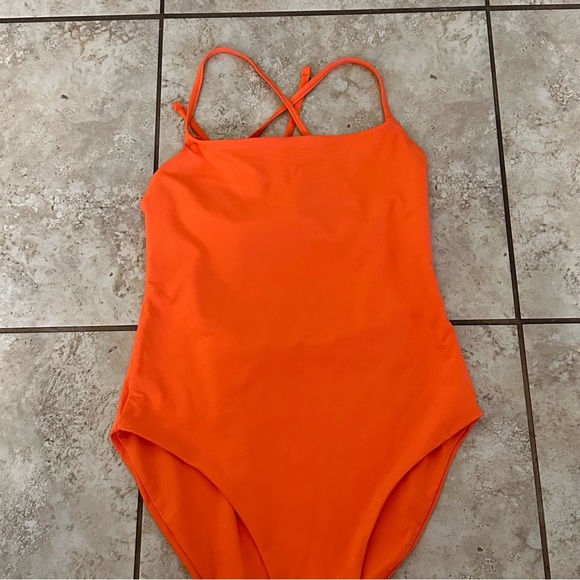 GIRLFRIEND COLLECTIVE Clemente One Piece Swimsuit Spritz Orange size XS - Picture 10 of 11